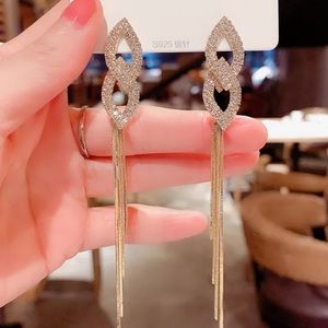 New 18k gold plated tassel earrings